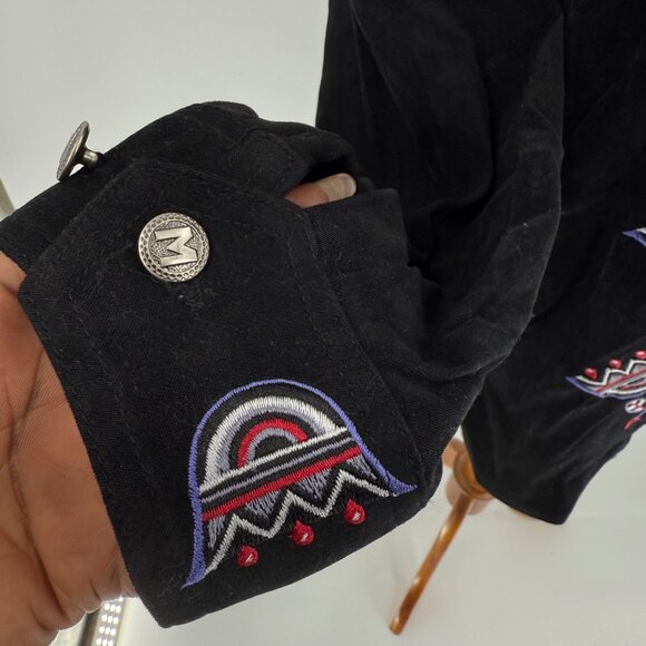 Bob Mackie Wearable Art Embroidered Black Jacket M - Picture 6 of 11